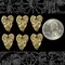 Antiqued Brass Heart-Shaped Leaf Connectors - Set of Six - AB-2C60